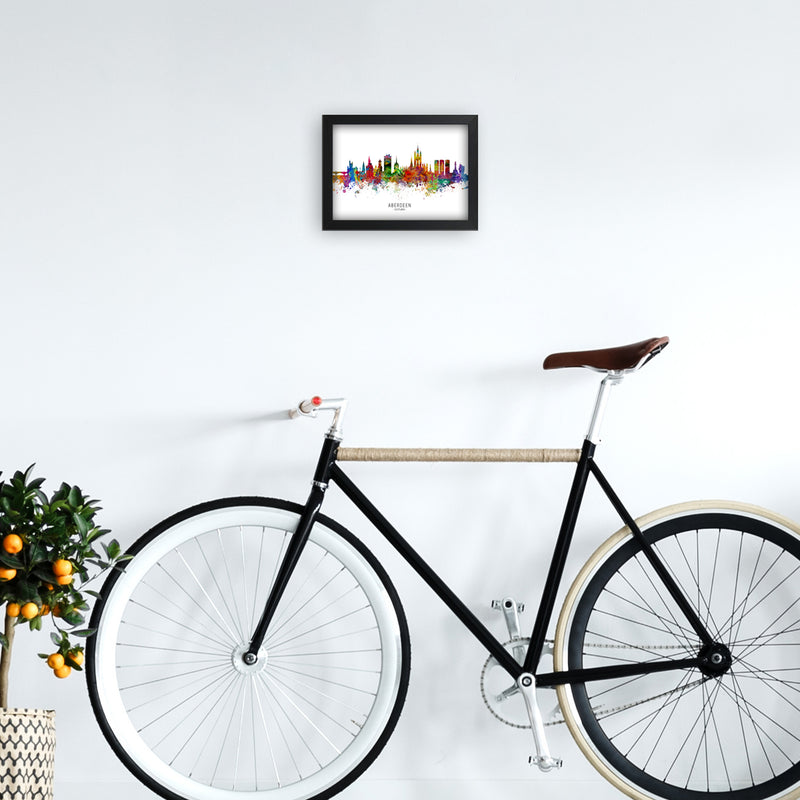 Aberdeen Scotland Skyline Art Print by Michael Tompsett A4 White Frame