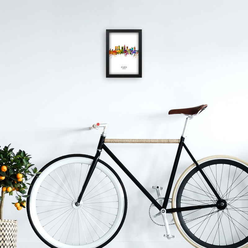 Atlanta Georgia Skyline Portrait Art Print by Michael Tompsett A4 White Frame