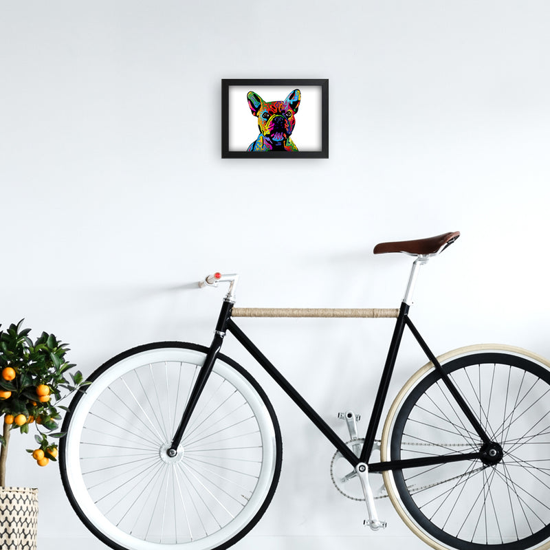 French Bulldog Dog White Art Print by Michael Tompsett A4 White Frame