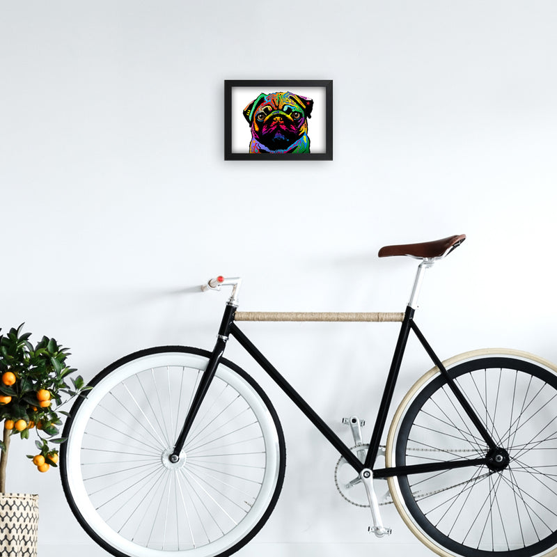 Pug Dog White Art Print by Michael Tompsett A4 White Frame