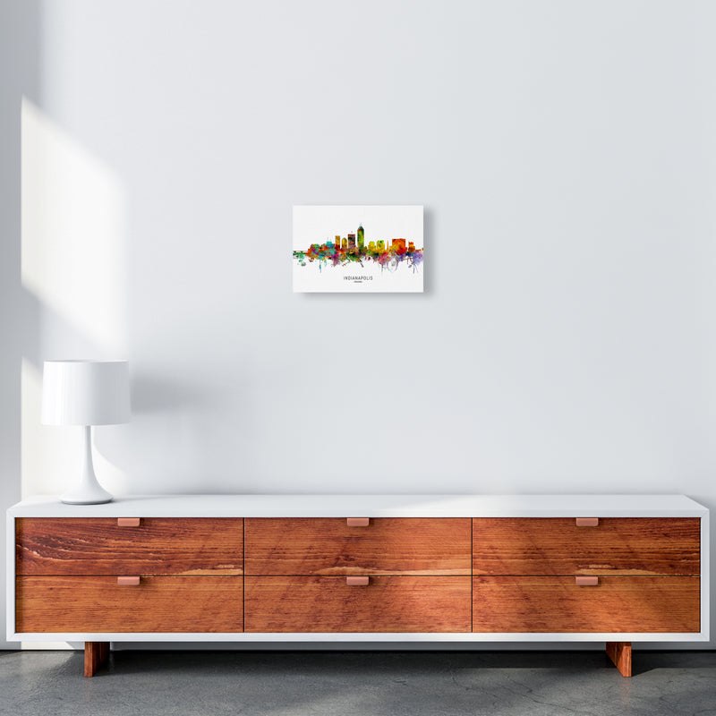 Indianapolis Indiana Skyline Art Print by Michael Tompsett A4 Canvas