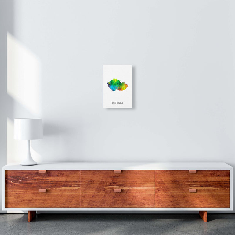 Czech Republic Watercolour Map Art Print by Michael Tompsett A4 Canvas