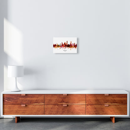 Bangkok Thailand Skyline Red City Name  by Michael Tompsett A4 Canvas