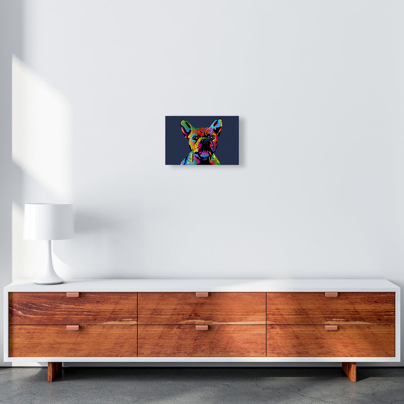 French Bulldog Dog Navy Art Print by Michael Tompsett A4 Canvas