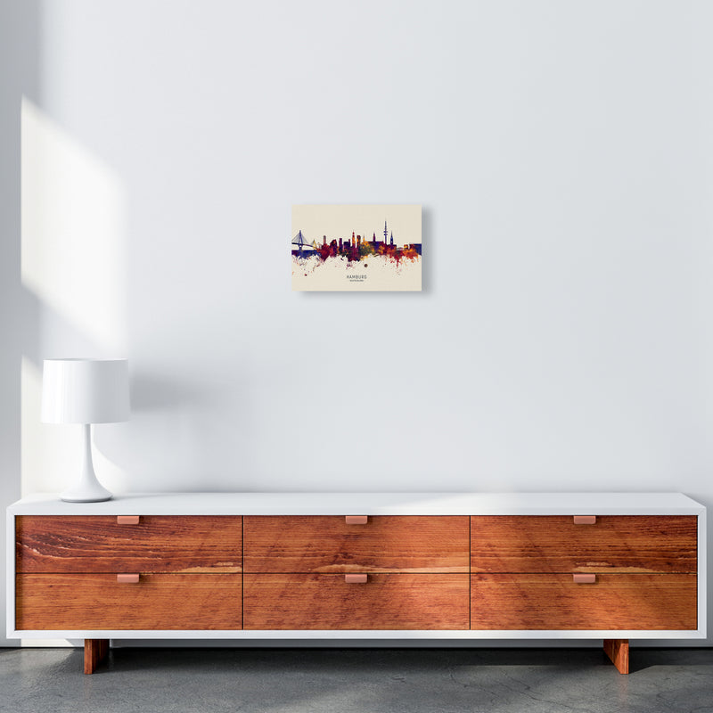 Hamburg Deutschland Skyline Autumn City Name Art Print by Michael Tompsett A4 Canvas