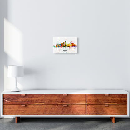 Indianapolis Indiana Skyline Splash Art Print by Michael Tompsett A4 Canvas