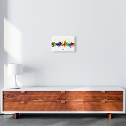 Oslo Norway Skyline Splash Art Print by Michael Tompsett A4 Canvas