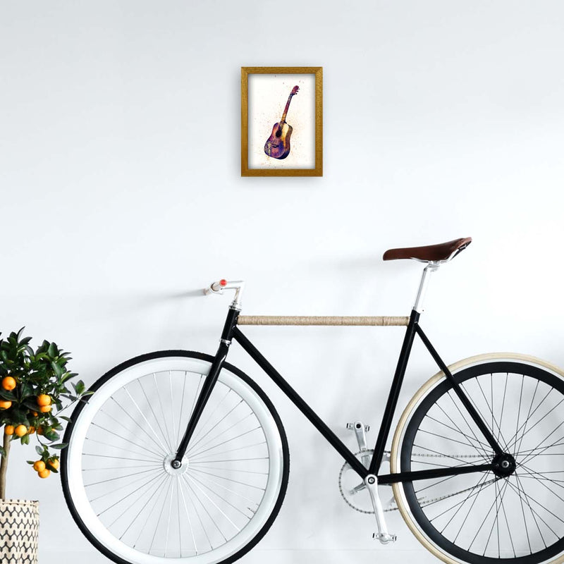 Acoustic Guitar Watercolour  by Michael Tompsett A4 Print Only