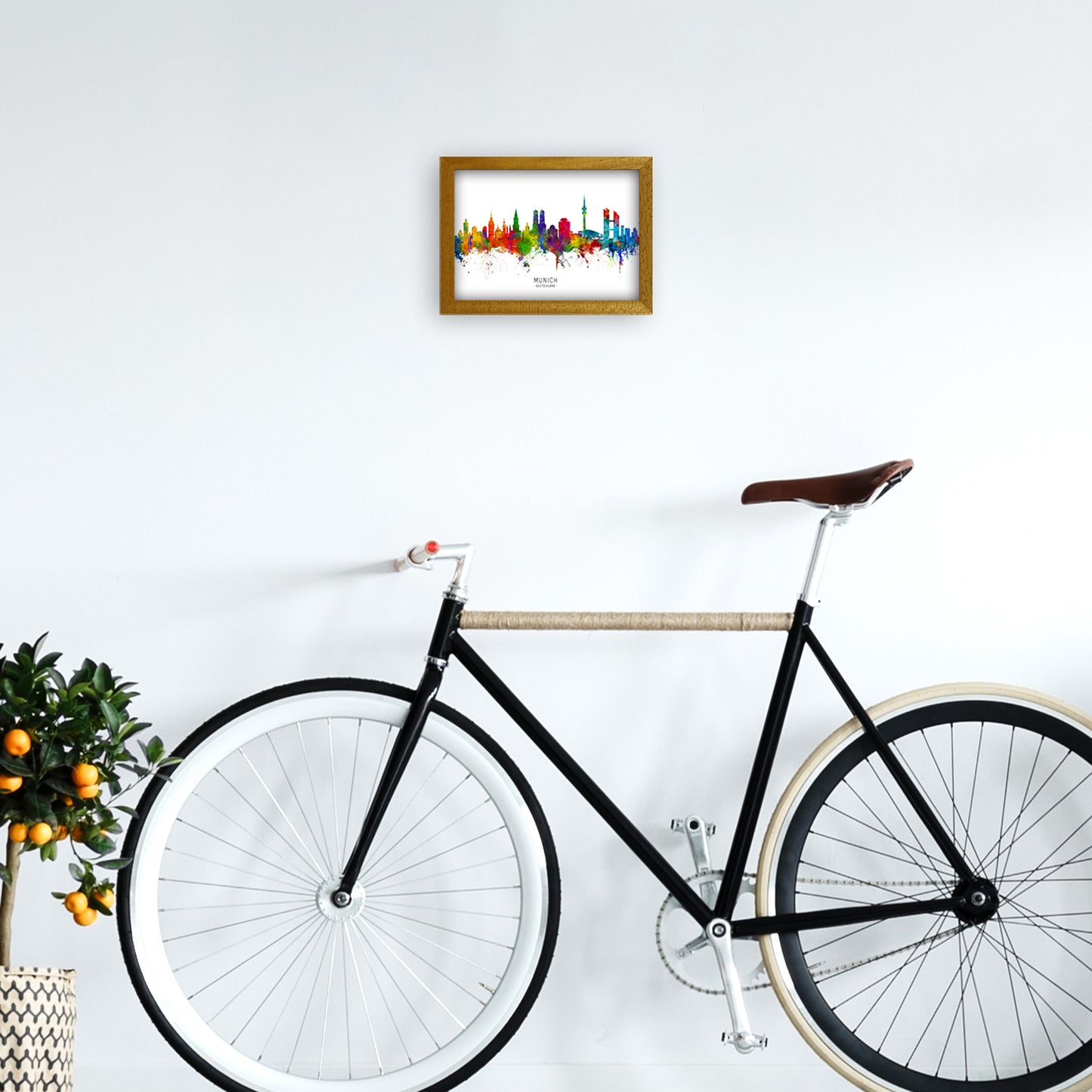 Munich Deutschland Skyline Art Print by Michael Tompsett A4 Print Only