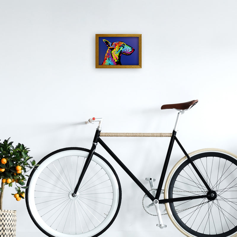 English Bull Terrier Dog Blue Art Print by Michael Tompsett A4 Print Only