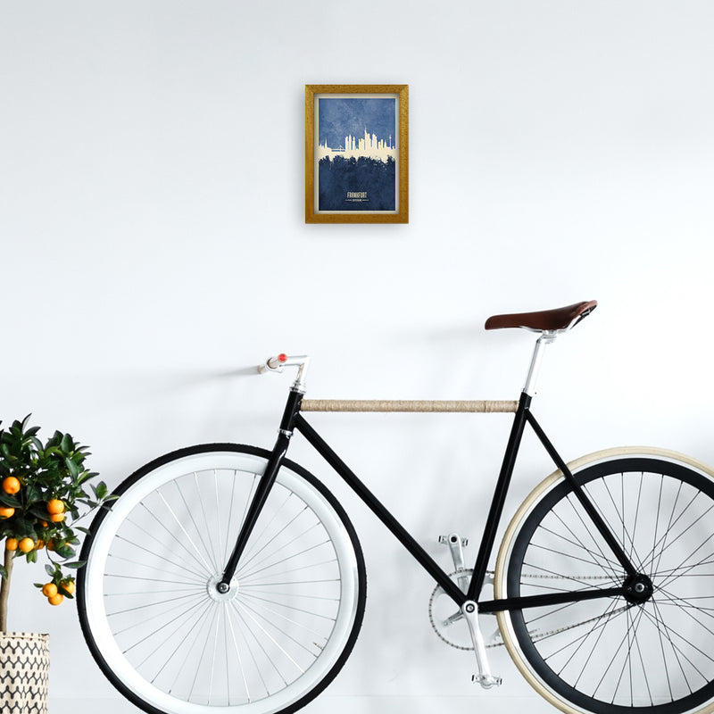 Frankfurt Germany Skyline Portrait Navy Art Print by Michael Tompsett A4 Print Only