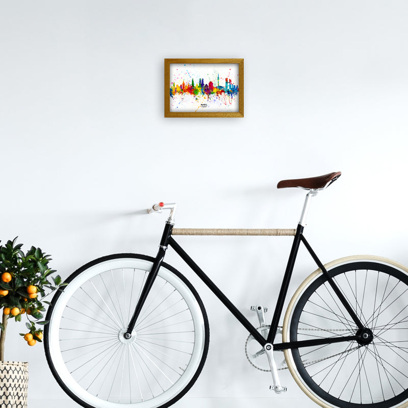Munich Germany Skyline Splash Art Print by Michael Tompsett A4 Print Only