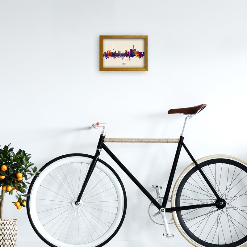 Vilnius Lithuania Skyline Autumn City Name Art Print by Michael Tompsett A4 Print Only
