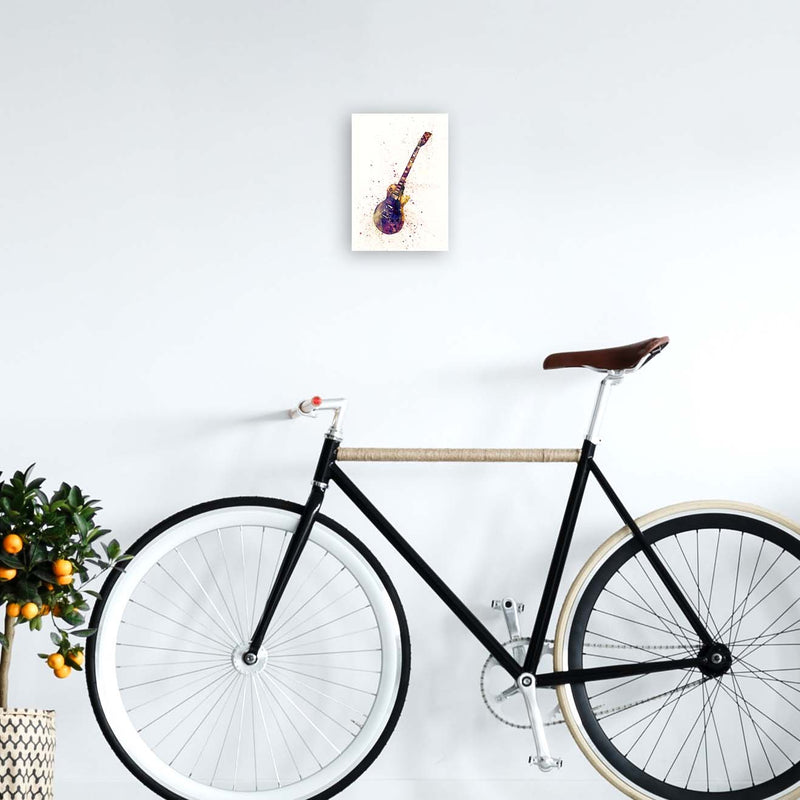 Electric Guitar Watercolour Ii Print by Michael Tompsett A4 Black Frame