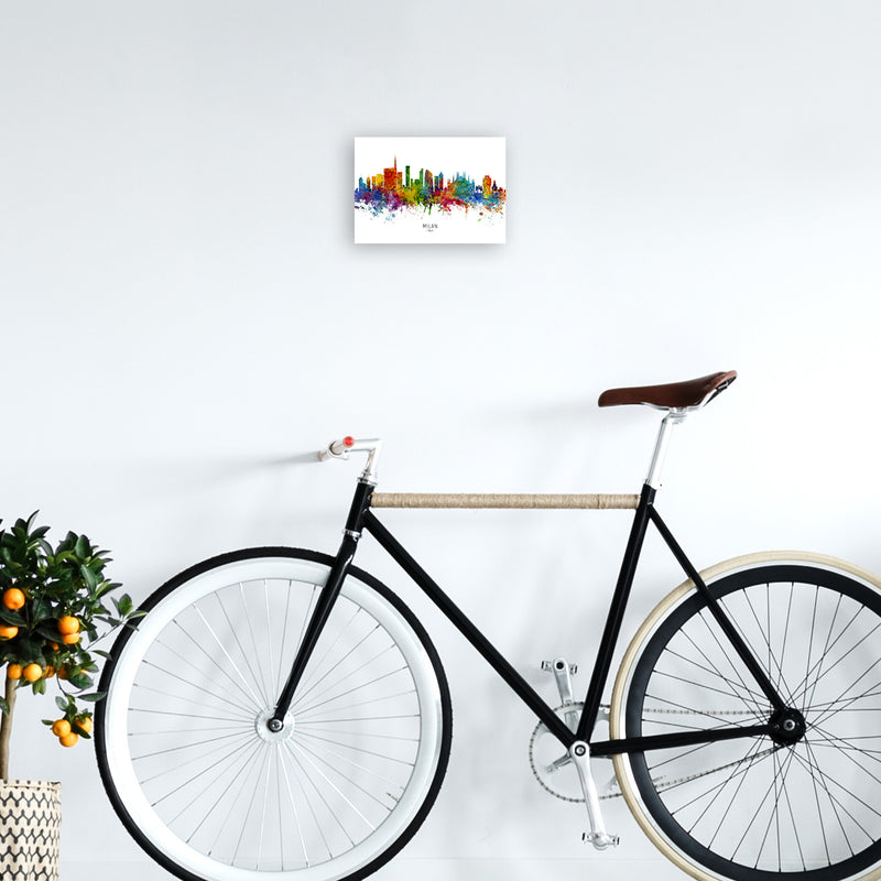 Milan Italy Skyline Art Print by Michael Tompsett A4 Black Frame