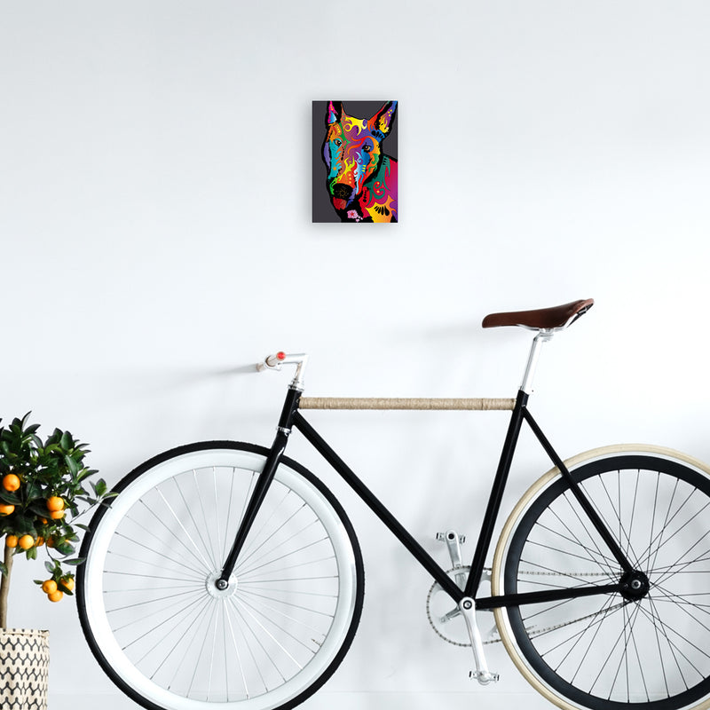 English Bull Terrier Dog Art Print by Michael Tompsett A4 Black Frame