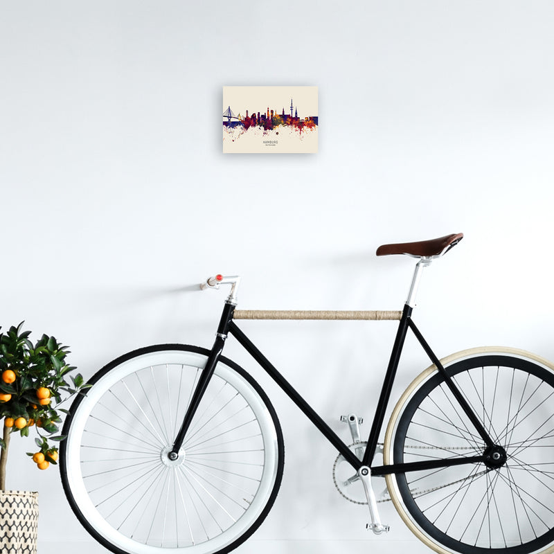 Hamburg Deutschland Skyline Autumn City Name Art Print by Michael Tompsett A4 Black Frame