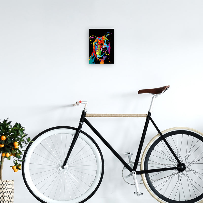Staffordshire Bull Terrier Dog Art Print by Michael Tompsett A4 Black Frame