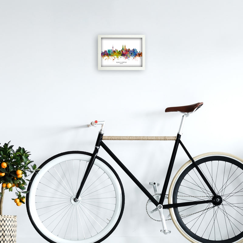 Kuala Lumpur Malaysia Skyline Art Print by Michael Tompsett A4 Oak Frame
