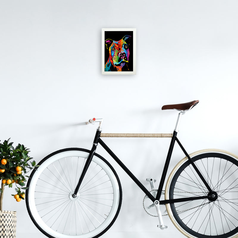 Staffordshire Bull Terrier Dog Art Print by Michael Tompsett A4 Oak Frame