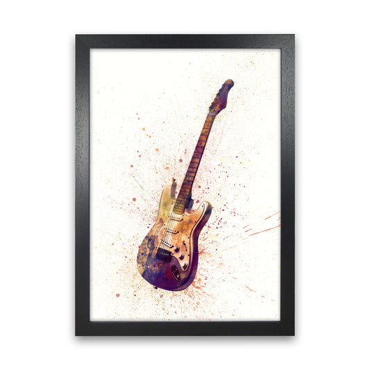 Electric Guitar Watercolour  by Michael Tompsett Black Grain