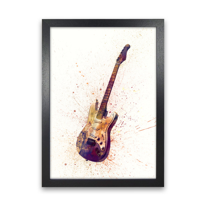 Electric Guitar Watercolour  by Michael Tompsett Black Grain