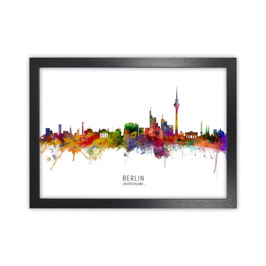 Berlin Deutschland Skyline Art Print by Michael Tompsett Black Grain