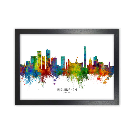 Birmingham England Skyline Art Print by Michael Tompsett Black Grain