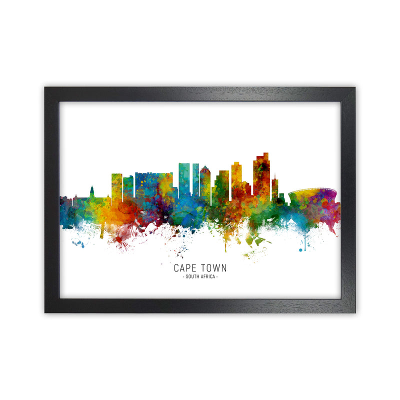 Cape Town South Africa Skyline Art Print by Michael Tompsett Black Grain