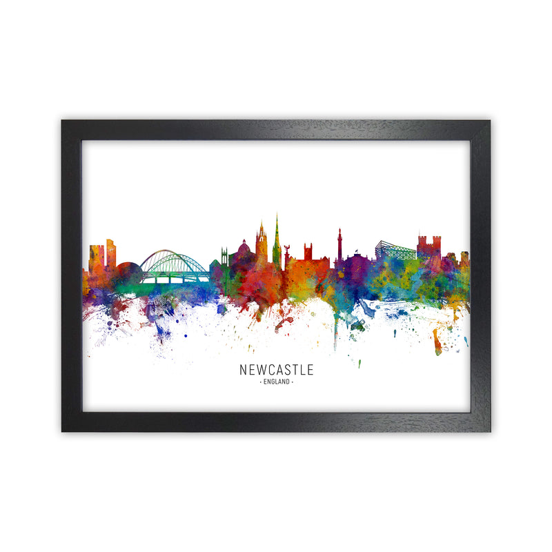 Newcastle England Skyline Art Print by Michael Tompsett Black Grain