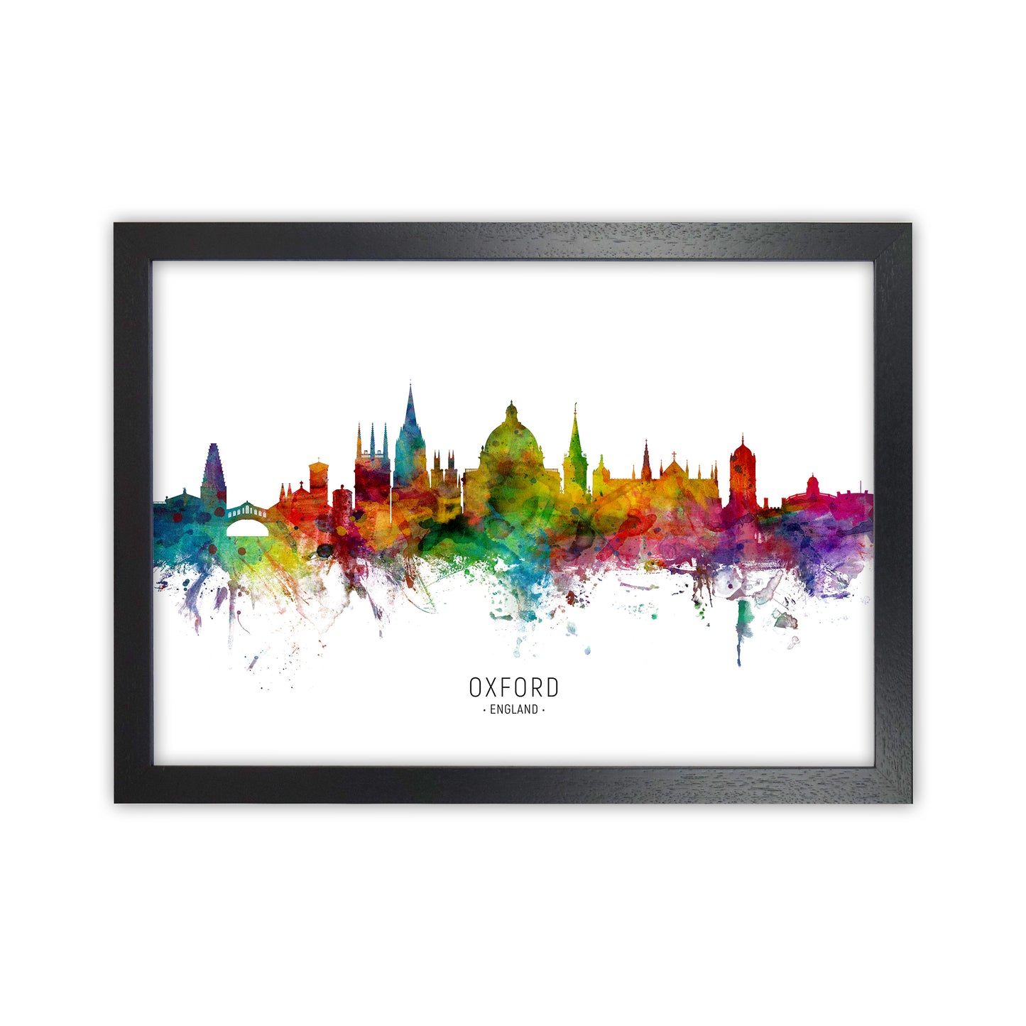 Oxford England Skyline Art Print by Michael Tompsett Black Grain