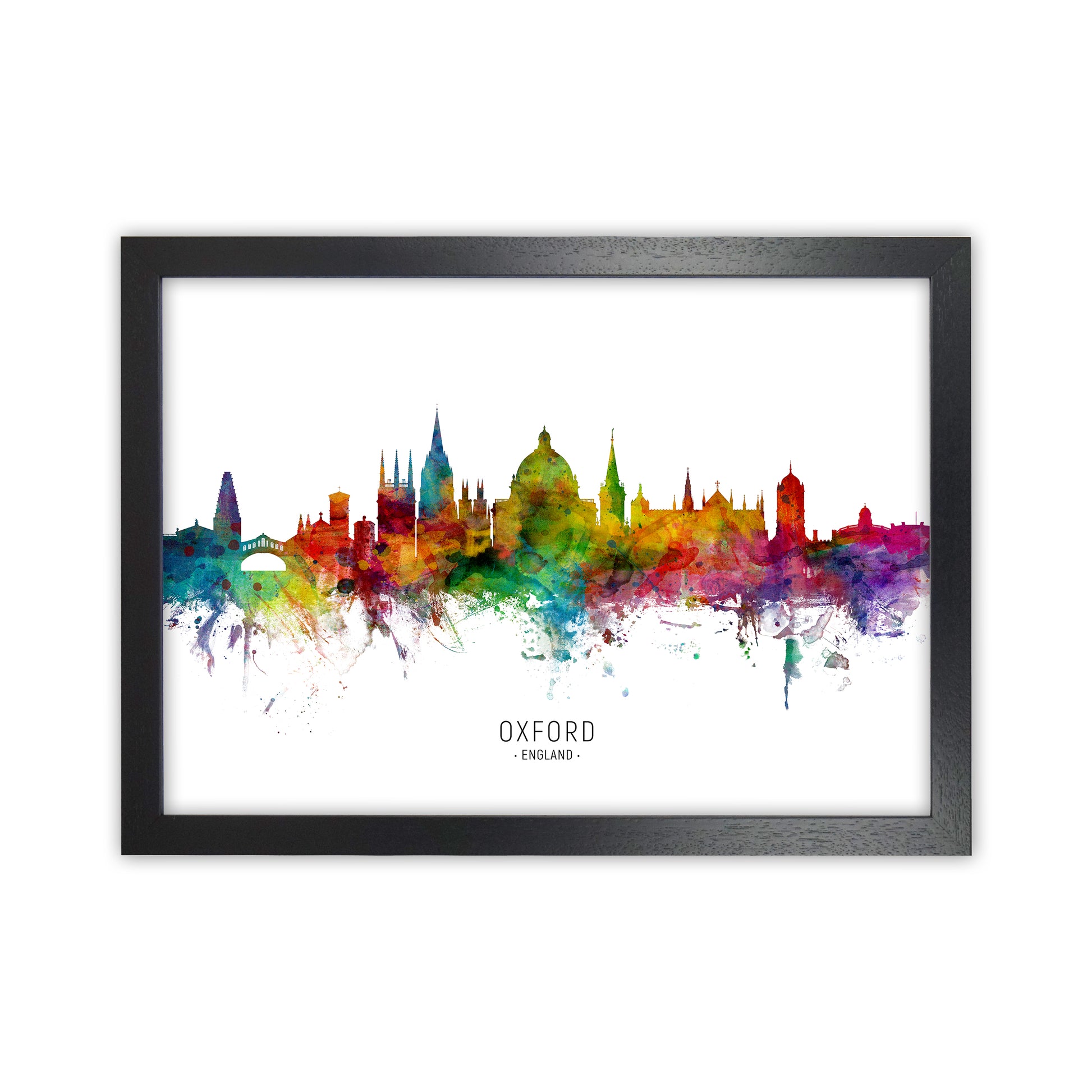 Oxford England Skyline Art Print by Michael Tompsett Black Grain