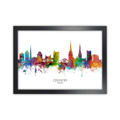 Coventry England Skyline Art Print by Michael Tompsett Black Grain