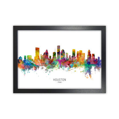 Houston Texas Skyline Art Print by Michael Tompsett Black Grain