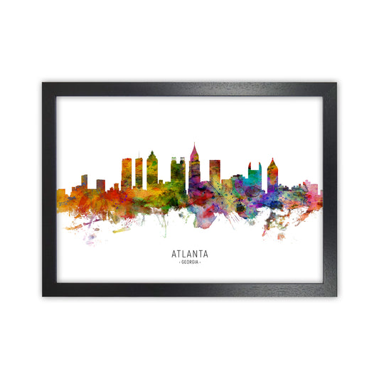Atlanta Georgia Skyline Art Print by Michael Tompsett Black Grain