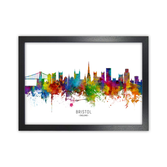Bristol England Skyline Art Print by Michael Tompsett Black Grain