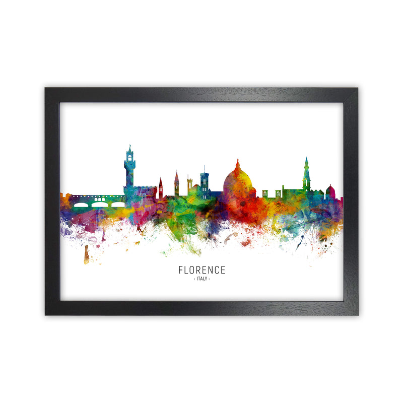 Florence Italy Skyline Art Print by Michael Tompsett Black Grain