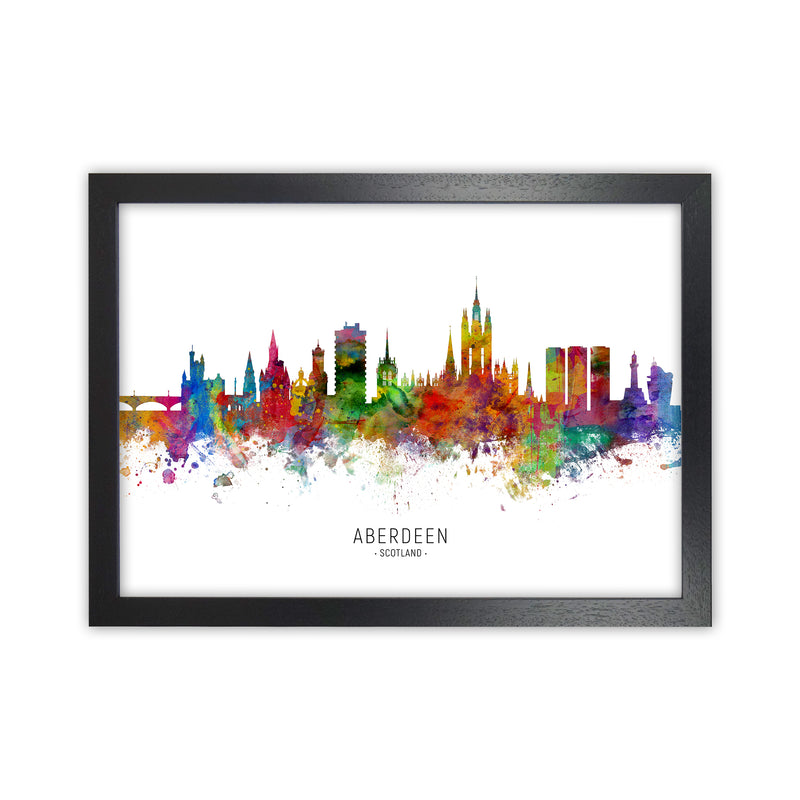 Aberdeen Scotland Skyline Art Print by Michael Tompsett Black Grain