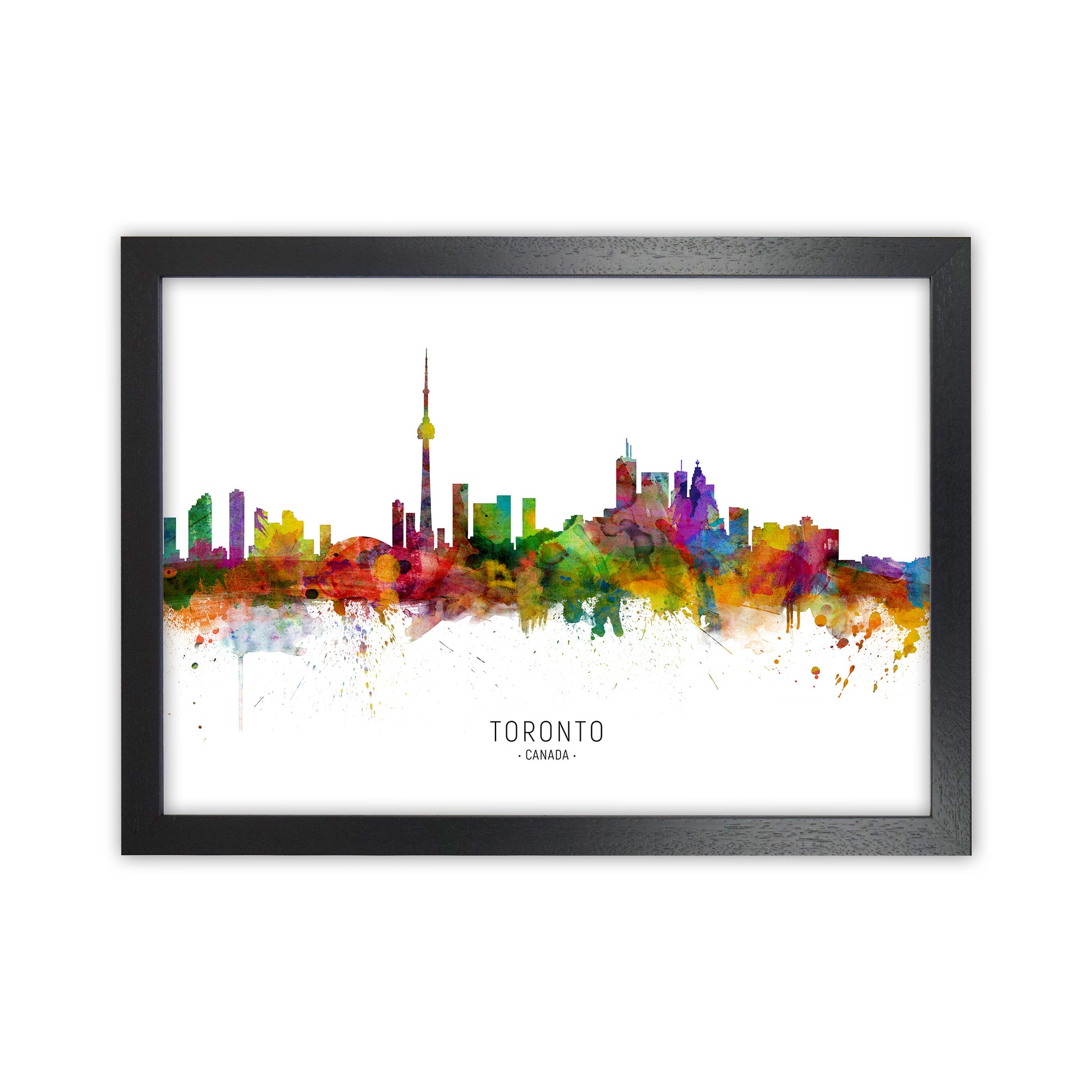 Toronto Canada Skyline Art Print by Michael Tompsett Black Grain