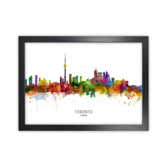 Toronto Canada Skyline Art Print by Michael Tompsett Black Grain
