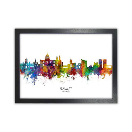 Galway Ireland Skyline Art Print by Michael Tompsett Black Grain