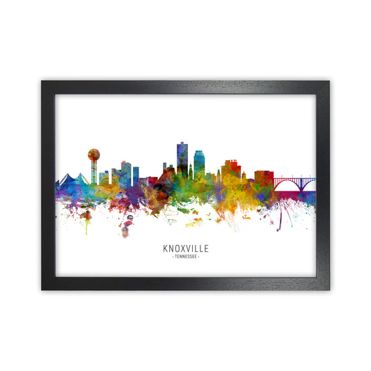 Knoxville Tennessee Skyline Art Print by Michael Tompsett Black Grain