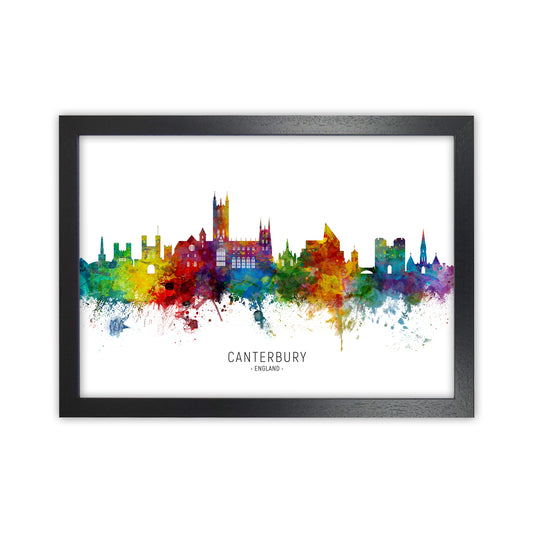 Canterbury England Skyline Art Print by Michael Tompsett Black Grain