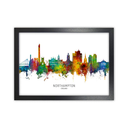 Northampton England Skyline Art Print by Michael Tompsett Black Grain