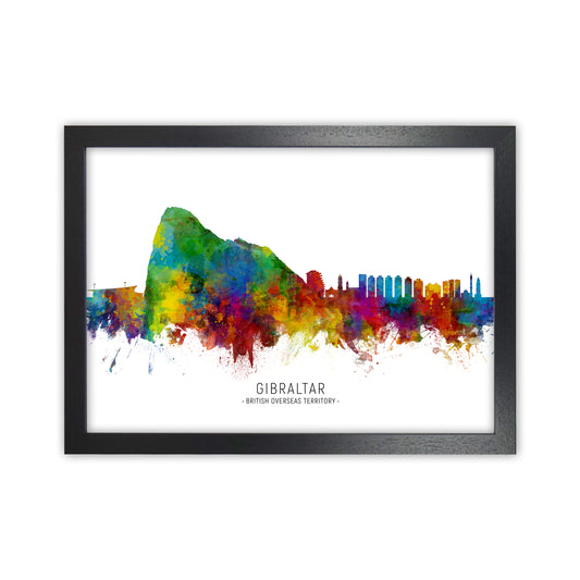 Gibraltar  Skyline Art Print by Michael Tompsett Black Grain