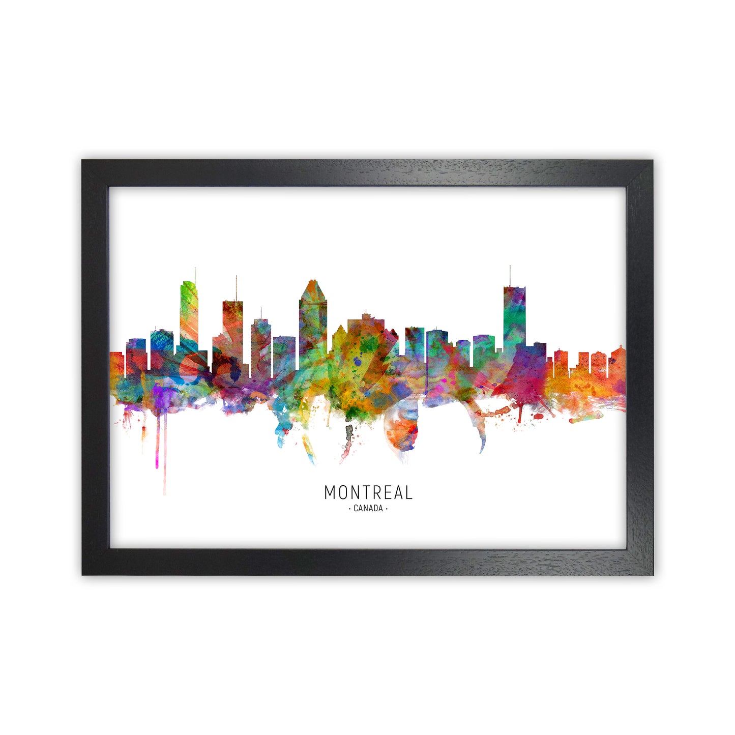 Montreal Canada Skyline Art Print by Michael Tompsett Black Grain