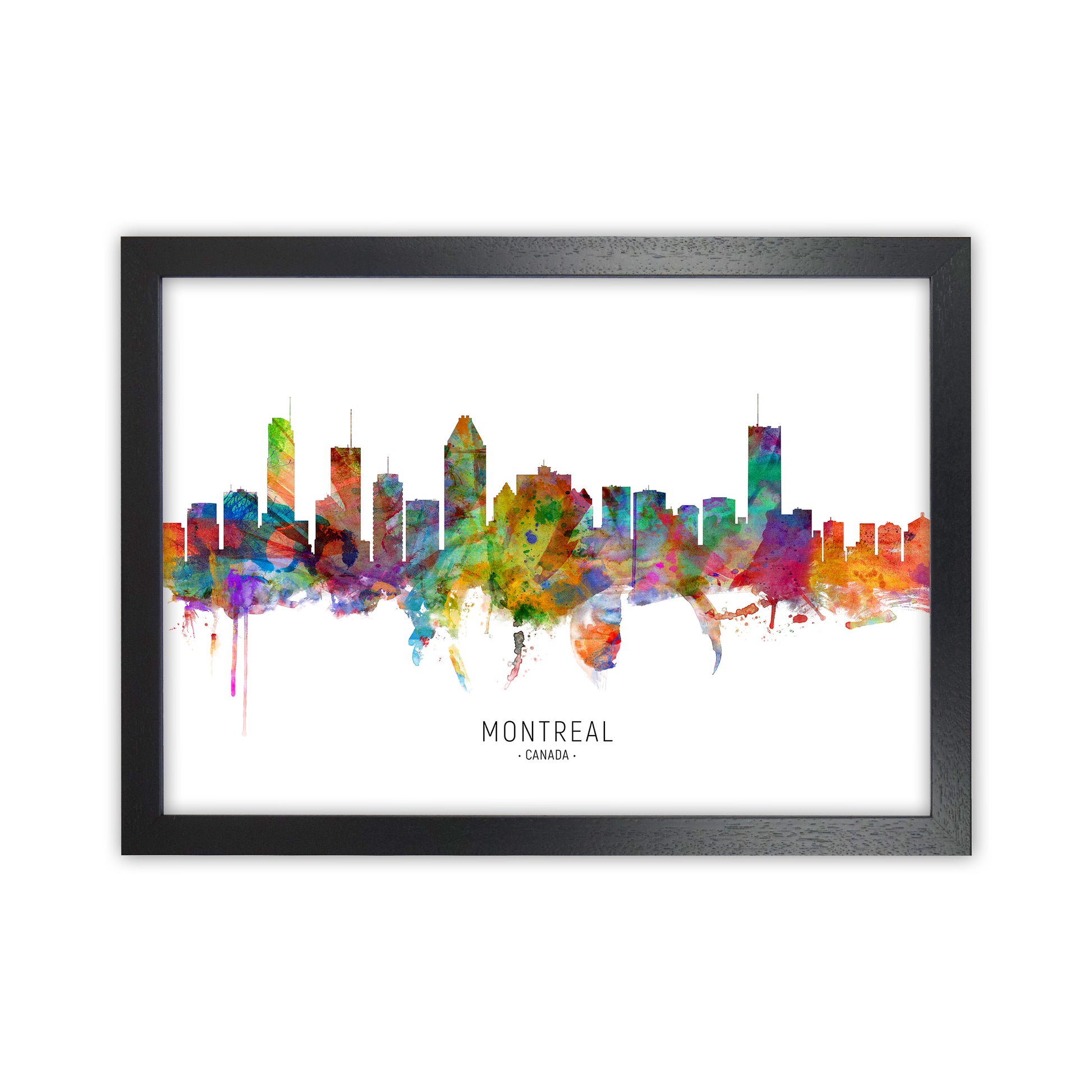 Montreal Canada Skyline Art Print by Michael Tompsett Black Grain