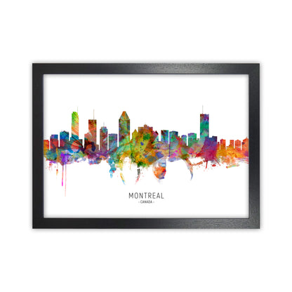 Montreal Canada Skyline Art Print by Michael Tompsett Black Grain