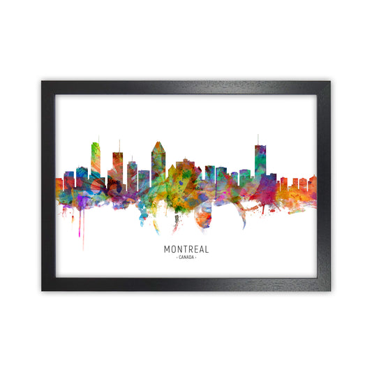Montreal Canada Skyline Art Print by Michael Tompsett Black Grain