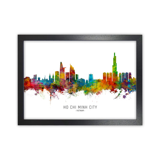 Ho Chi Minh City Vietnam Skyline Print by Michael Tompsett Black Grain